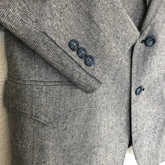 Vintage Circle S Gray Silk Tweed Western Ranch Blazer Jacket 42R Dallas - Picture 3 of 7